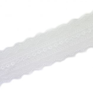 Perlonspitze - elastisch - 100 mm - weiss