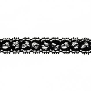Perlonspitze - elastisch - 14 mm - schwarz