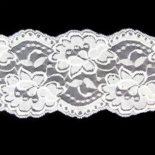 Perlonspitze - Blüte - elastisch - 90 mm - weiss