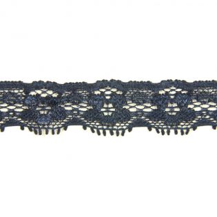 Perlonspitze - elastisch - 25 mm - navy