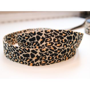 Taschengurtband - 40 mm - leoprint - beige/schwarz