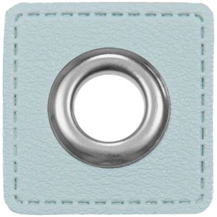 Ösenpatches für Kordeln - Lederimitat - mint
