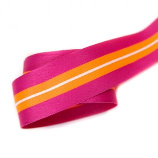 Dekoband - Streifen - 40 mm - pink-neon-orange