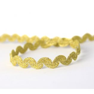 Zackenlitze - Lurex - elastisch - 8 mm - gelbgold