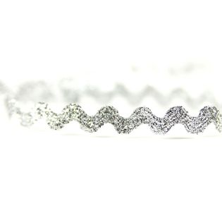 Zackenlitze - 5 mm - Glitzer - silber