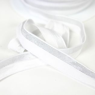 Einfassband - elastisch - 18 mm - weiß