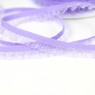 Rüschenband - elastisch - 12 mm - lila
