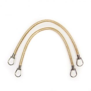 Taschengriff - Lederoptik - geflochten - 55 cm - gold