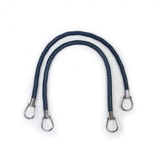 Taschengriff - Lederoptik - geflochten - 55 cm - blau