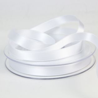 Satinband - Doubleface - 10 mm - weiss