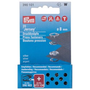 Prym - 20 Drucknöpfe Jersey für Vario Creative Tool - Ø 8 mm - silber