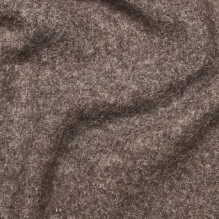 Walkloden schwer - uni - braun melange