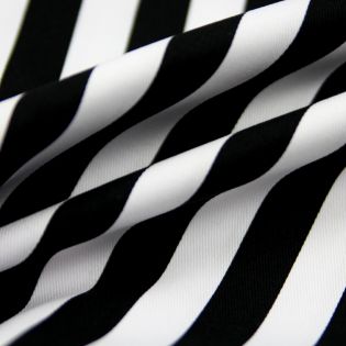 Baumwolle - Köper - Streifen breit - schwarz - weiß