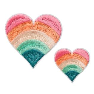 Applikation - Herzen Regenbogen 2 Stk.
