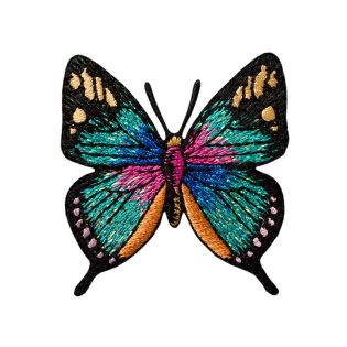 Applikation - Schmetterling Türkis Glitzer