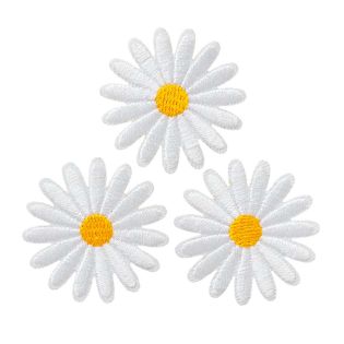 Applikation - Set Blumen weiß