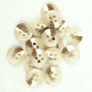 4-Loch-Knopf - 11 mm - beige meliert