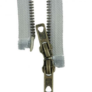 Reißverschluss Opti - M60 - 70cm - Werraschieber - Zweiwege - teilbar - grau
