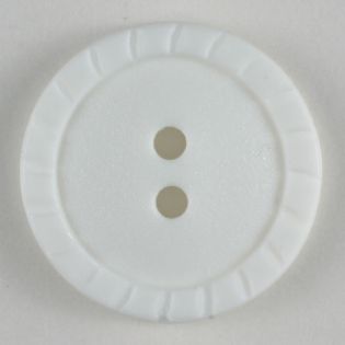 2-Loch-Knopf - 15 mm - weiß mit Borte