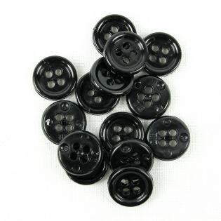 4 - Loch - Knopf - 11 mm - schwarz