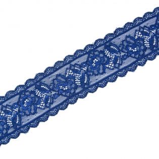Perlonspitze - elastisch - 58 mm - blau