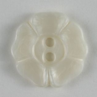 2-Loch-Knopf - Blüte - 13 mm - weiß