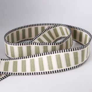 Taschengurtband - 38 mm - gestreift  - kiwi - beige
