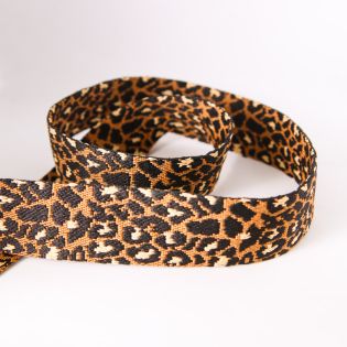Taschengurtband - 40 mm - leoprint - braun/schwarz