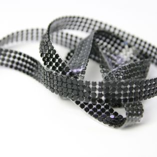 Glitterband - Alu - 12 mm - schwarz