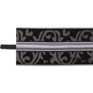 Gummiband - mit Kordelzug - 50 mm - schwarz-grau