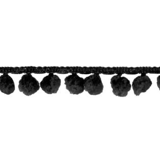 Bommelborte - 18 mm - schwarz