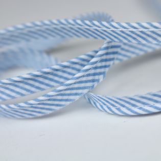 Baumwollpaspel - Streifen - babyblau, weiß