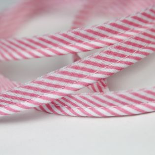 Baumwollpaspel - Streifen - rosa, weiß