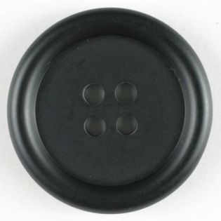 4-Loch-Knopf - 15 mm - mattschwarz