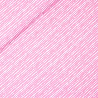 Baumwolljersey - schmale Streifen - rosa - weiß
