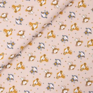 Organic - Baumwolljersey - kleine Affen - beige