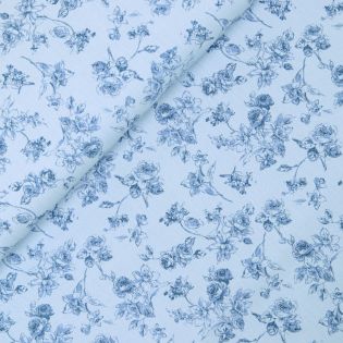 Baumwolle - Vintage - Blumen - blau