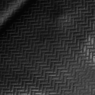 Lederoptik Bekleidungsstoff - gesteppt - schwarz