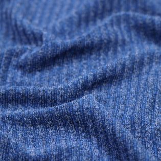 Rippenjersey - melange - royalblau