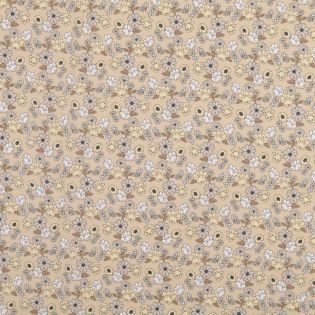 Baumwolle - Blumenwiese - beige