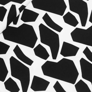 Viskose Stretch  - Giraffe - schwarz - weiß 