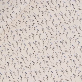 Baumwolle - Seersucker - Frühlingszweig - beige