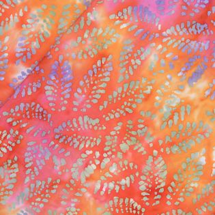 Baumwolle - Popeline - Batik - Herbstblätter - orange