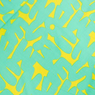 Viskose - Graphic Letters - mint - gelb