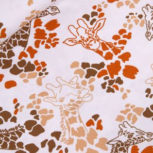Baumwolljersey - Giraffen - braun - orange