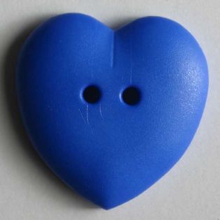 2-Loch-Knopf - 15 mm - Herz - royalblau