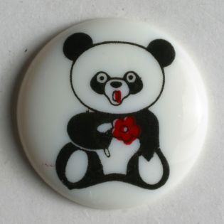 Öse - 18 mm - Kinderknopf - Panda - weiss