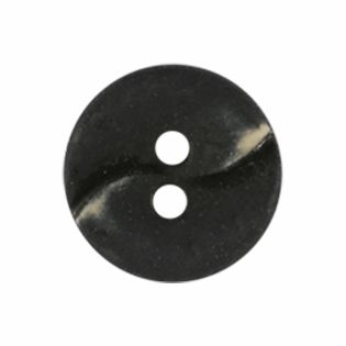 2-Loch-Knopf - 13 mm - Wellenprägung - schwarz
