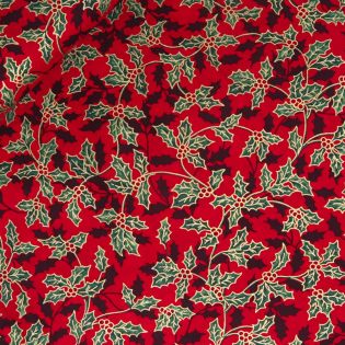 Baumwolle - Weihnachten - große Mistelzweige - rot