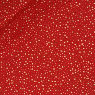 Baumwolle - Weihnachten - goldener Sternenregen - rot